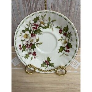 EUC Vintage 1970 Royal Albert Christmas Rose Saucer Replacement Piece 5.5”